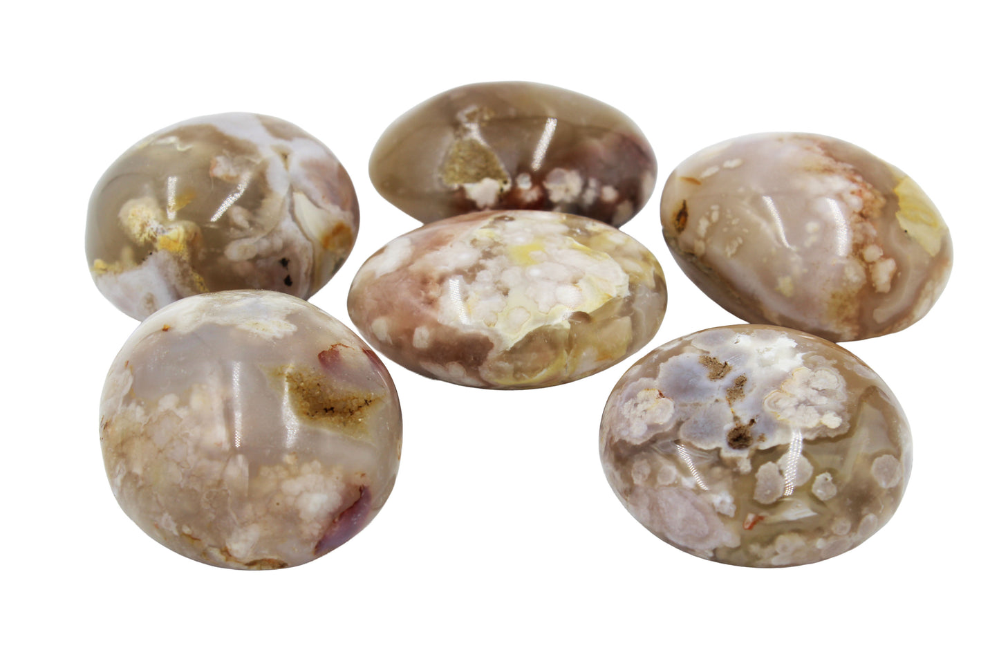 Flower Agate Palm Stone