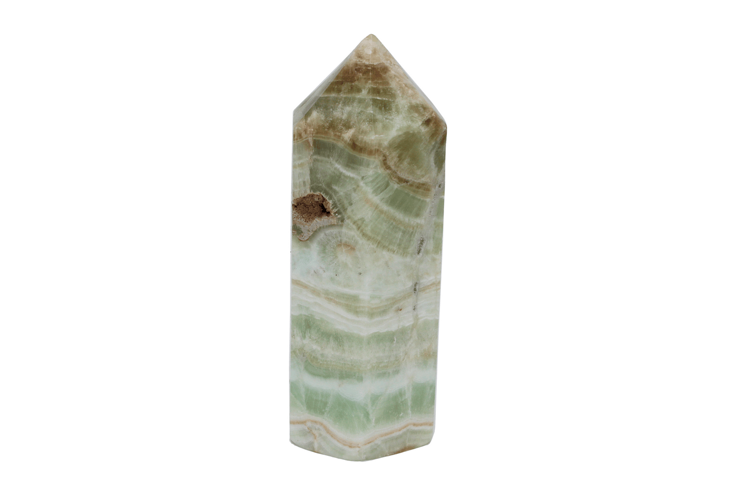 Lime Calcite Obelisk -A