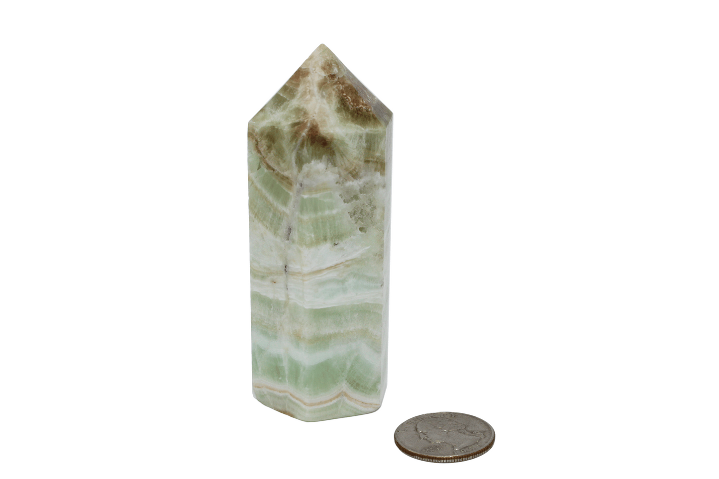 Lime Calcite Obelisk -A