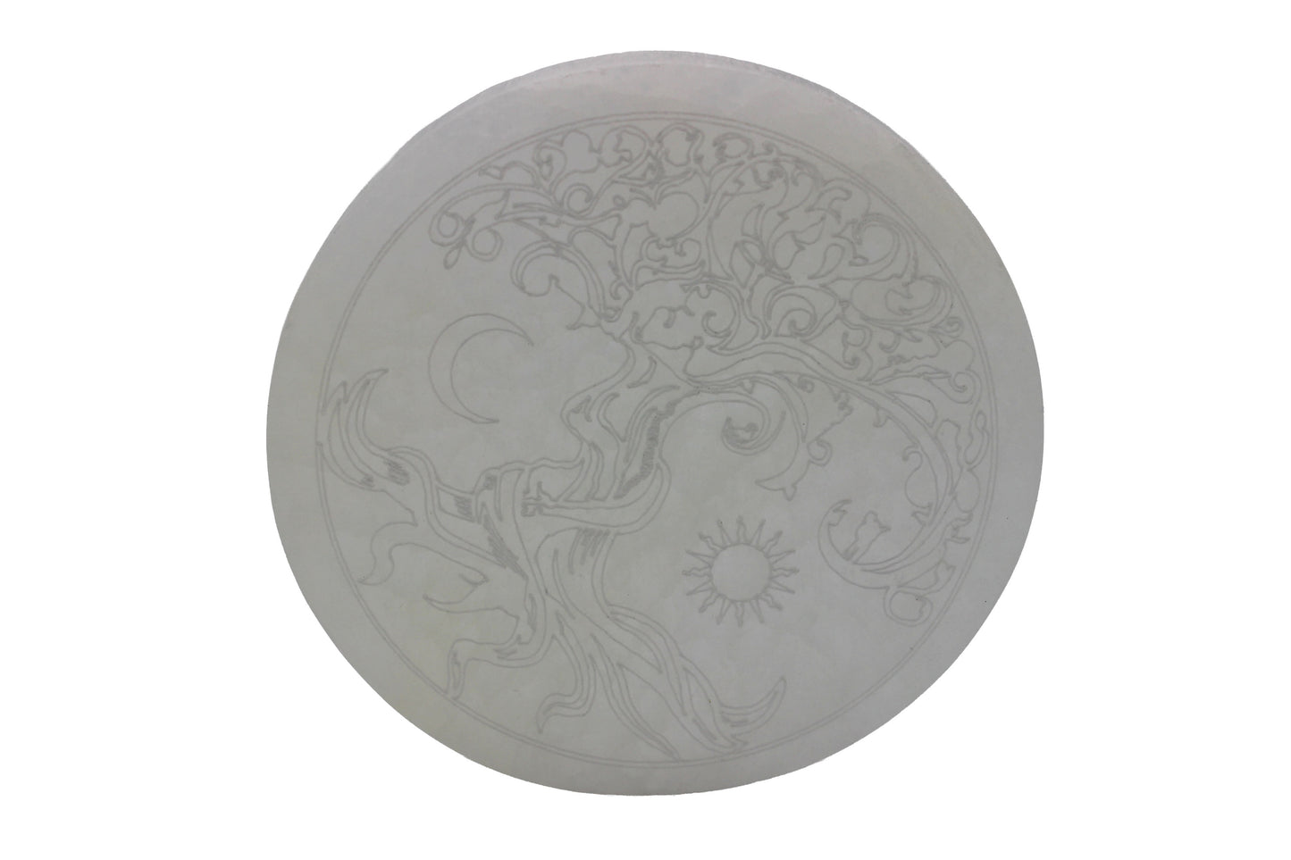 Selenite Nature Pattern Etched Circle
