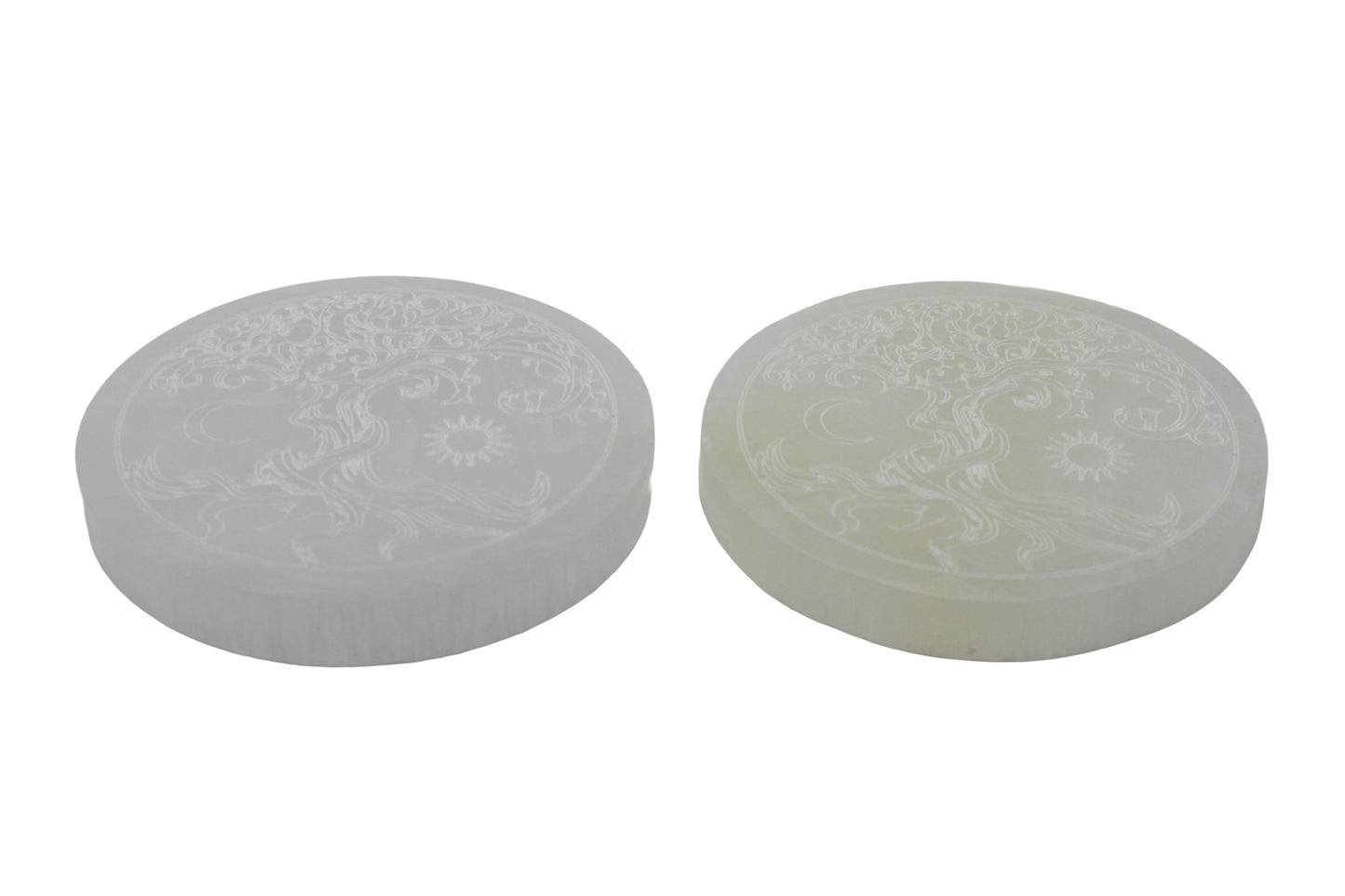 Selenite Nature Pattern Etched Circle