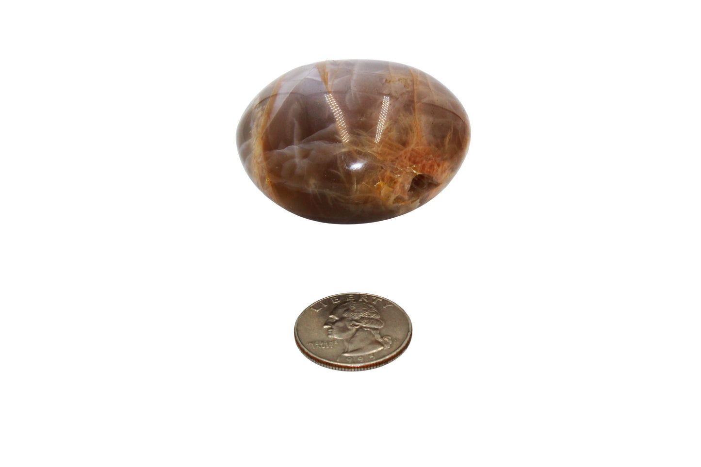 Peach Moonstone Palm Stone