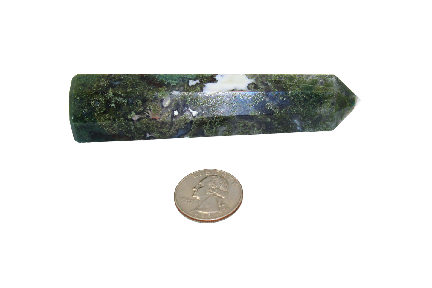 Moss Agate Obelisk