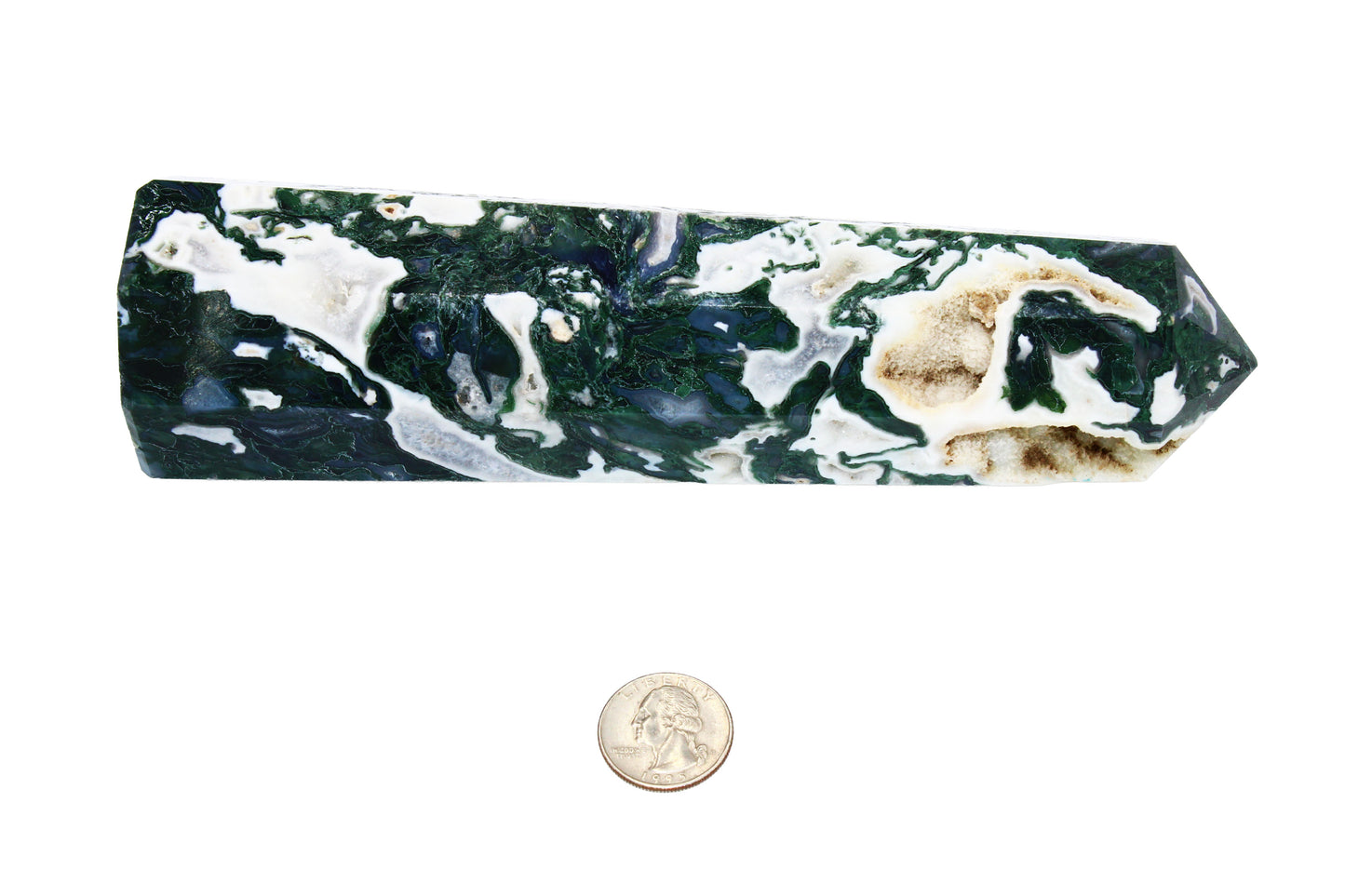 Moss Tree Agate Obelisk Large