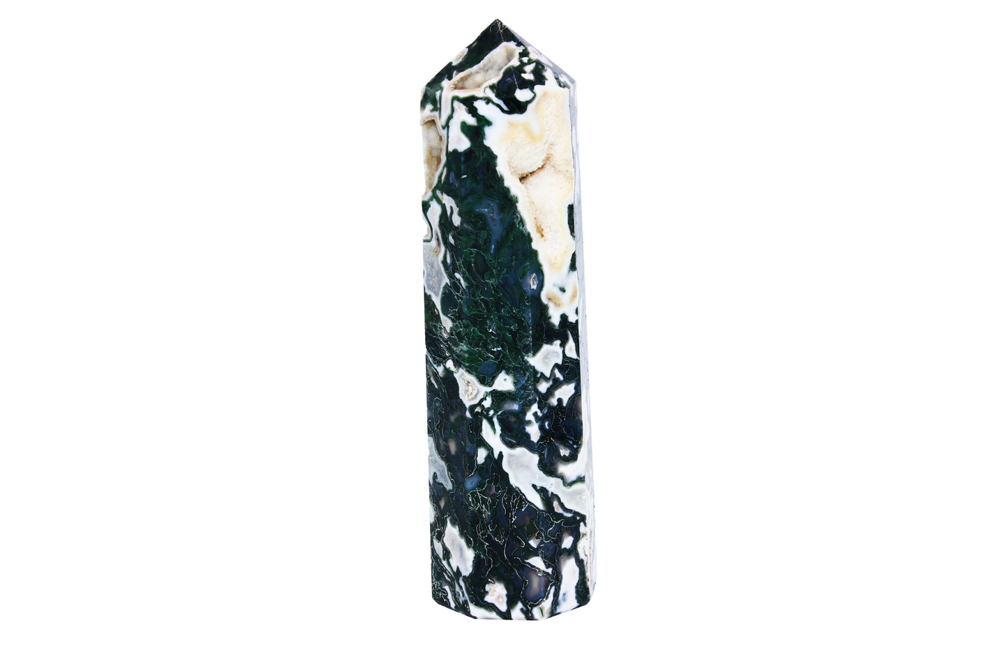 Moss Tree Agate Obelisk Large