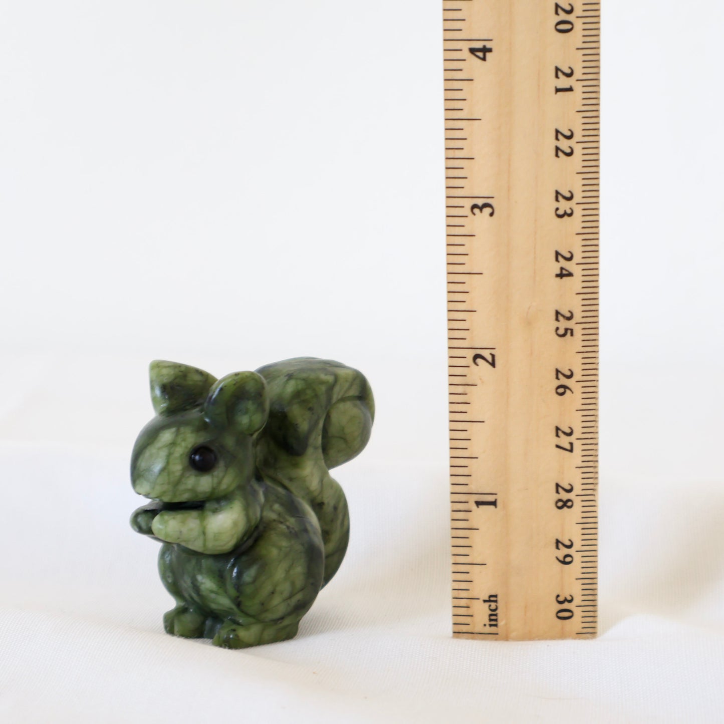 Green Jade Squirrel Carving