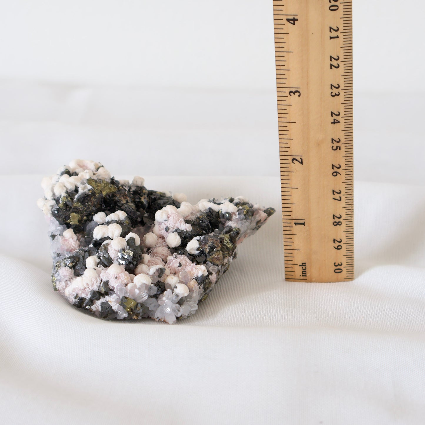 Pyrite with Quartz and Rhodochrosite