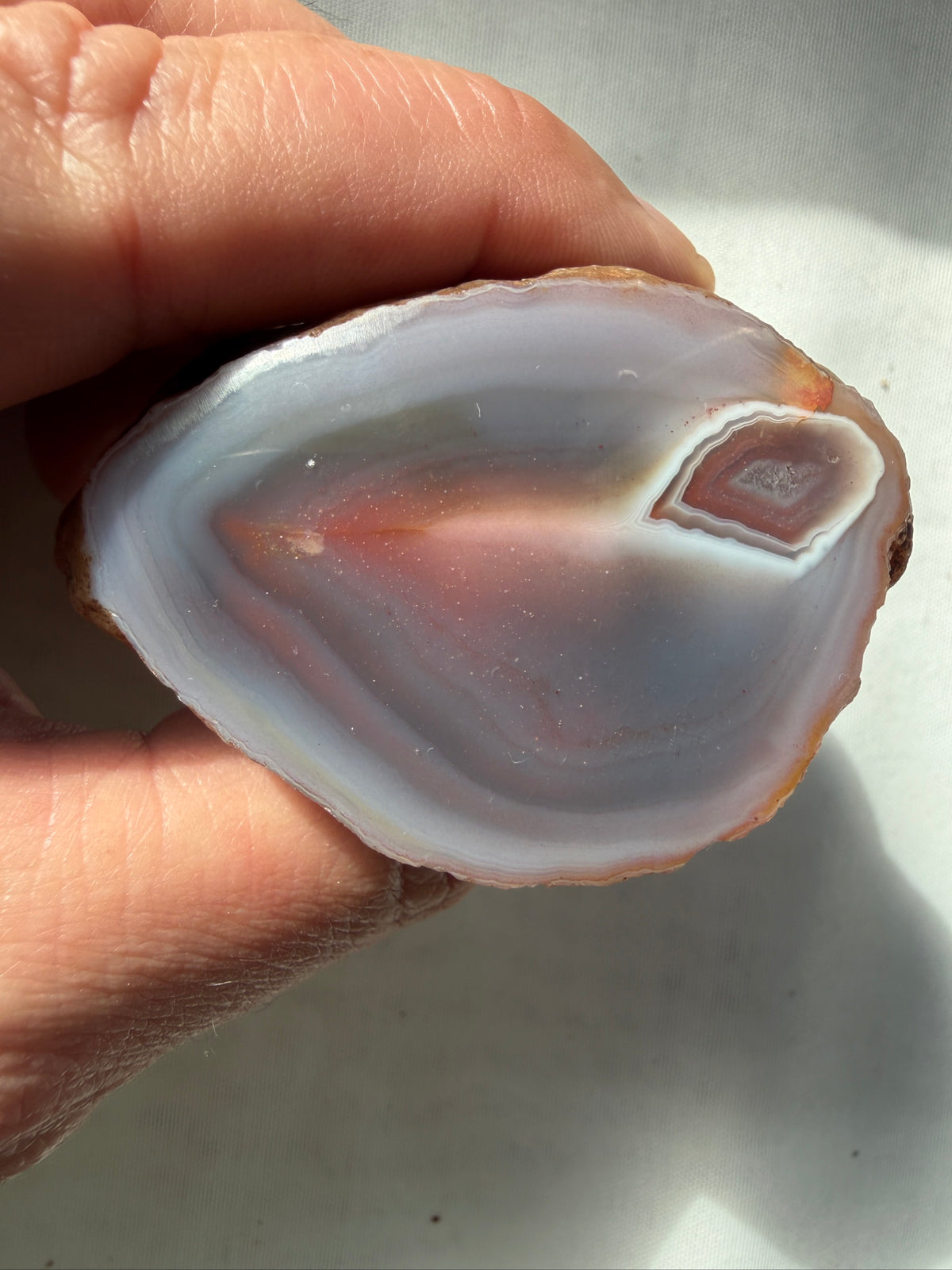 Polished Shashe River Agate Nodule from Zimbabwe – 125g Fortification Agate Specimen