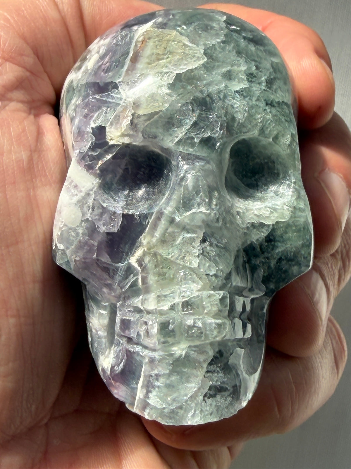 Mexican Rainbow Fluorite Crystal Skull