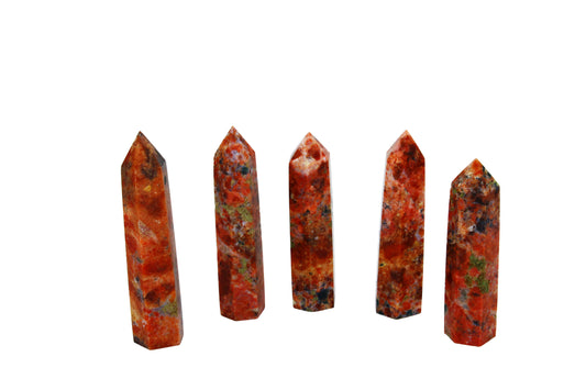 Sunstone with Apatite Obelisk