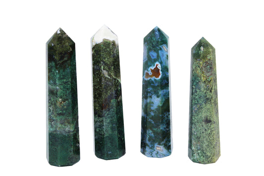 Moss Agate Obelisk