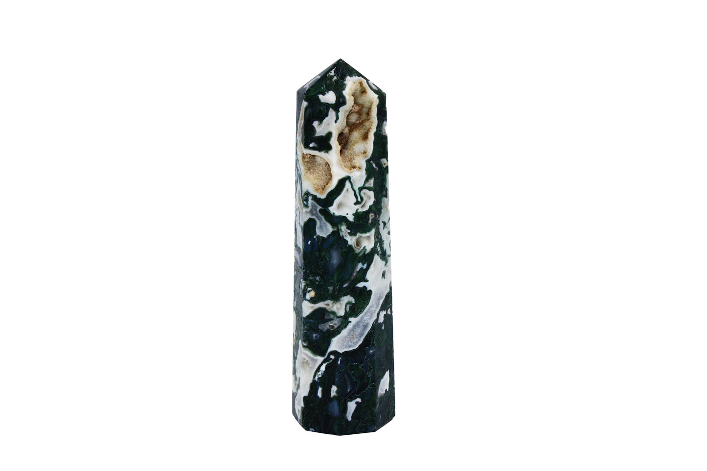 Moss Tree Agate Obelisk Large