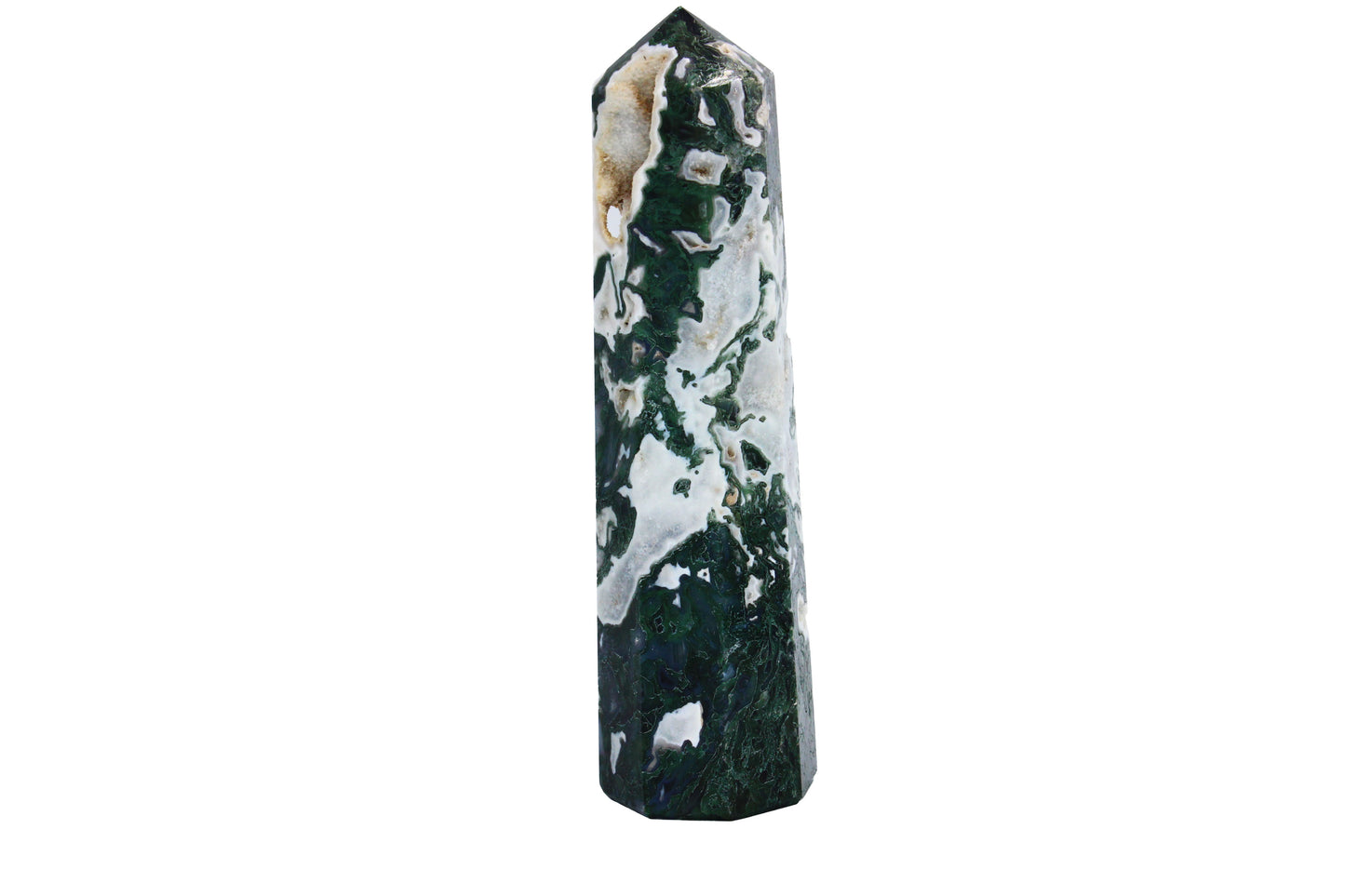 Moss Tree Agate Obelisk Large