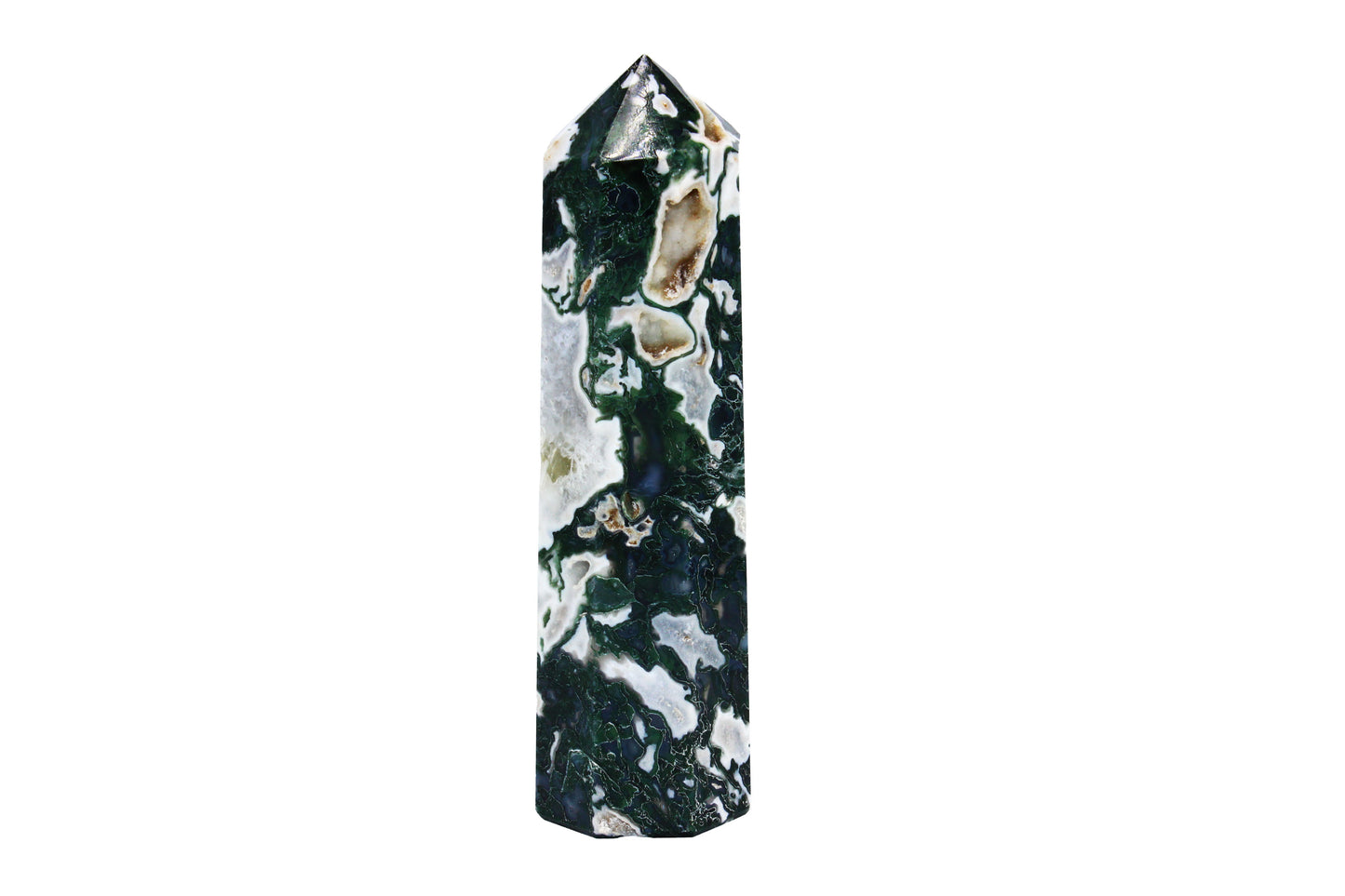 Moss Tree Agate Obelisk Large