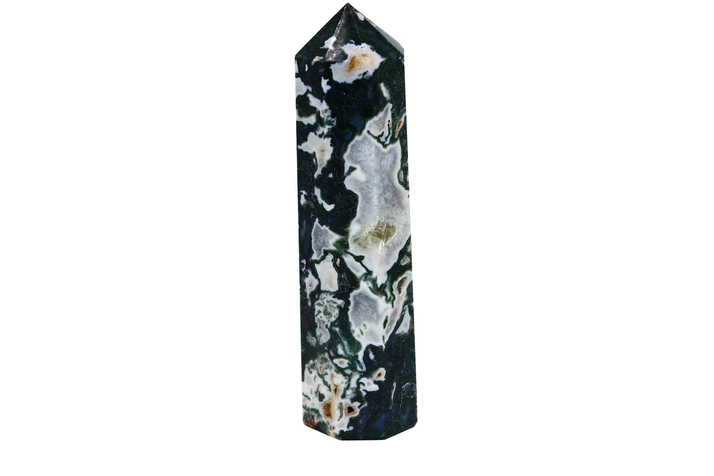 Moss Tree Agate Obelisk Large