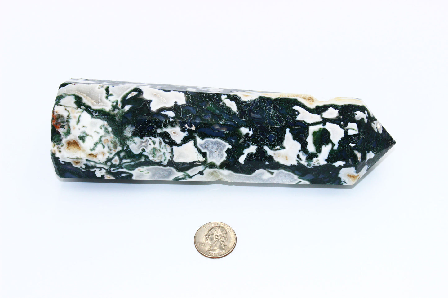 Moss Tree Agate Obelisk Large