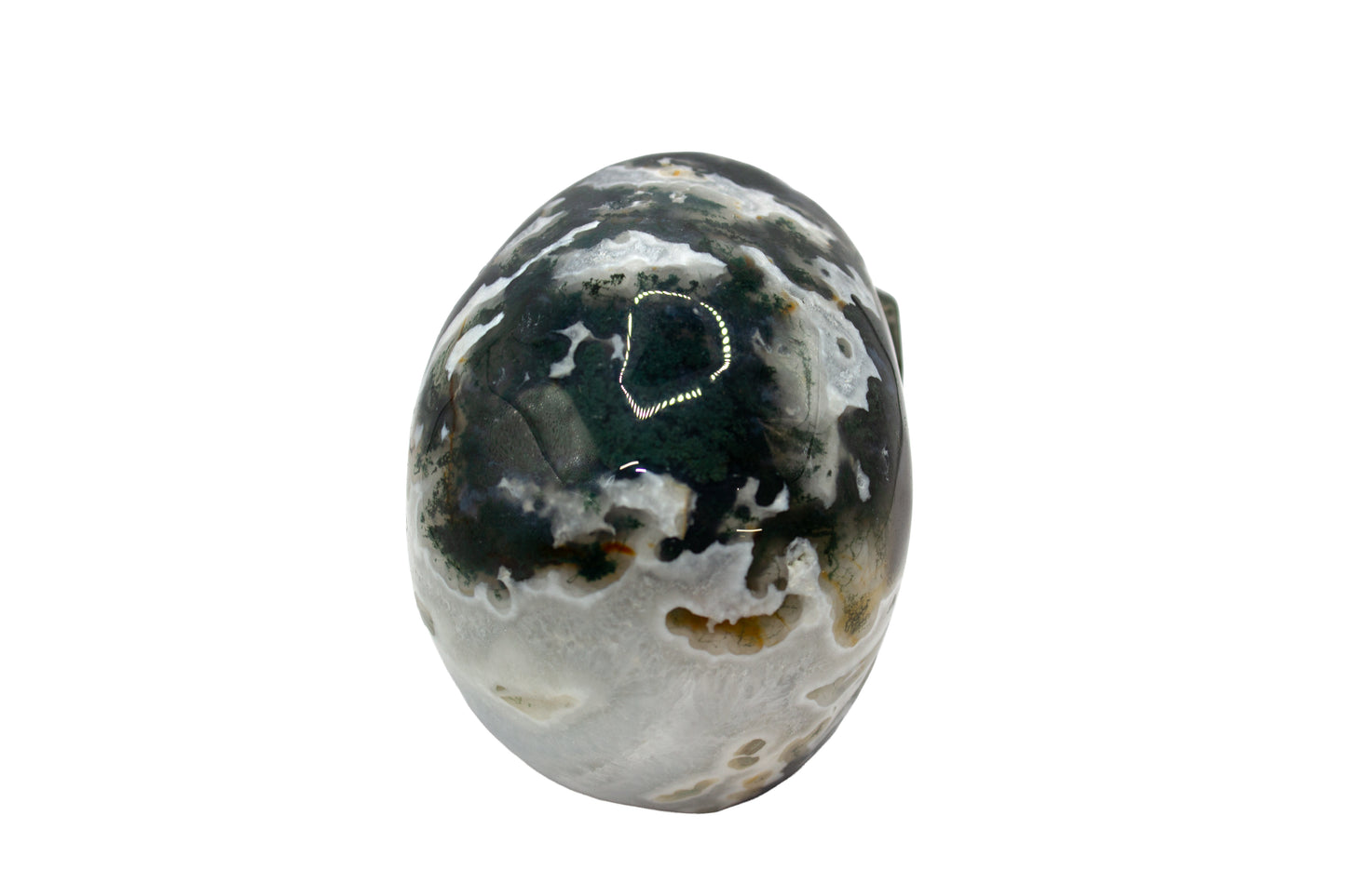 Moss Tree Agate Skull