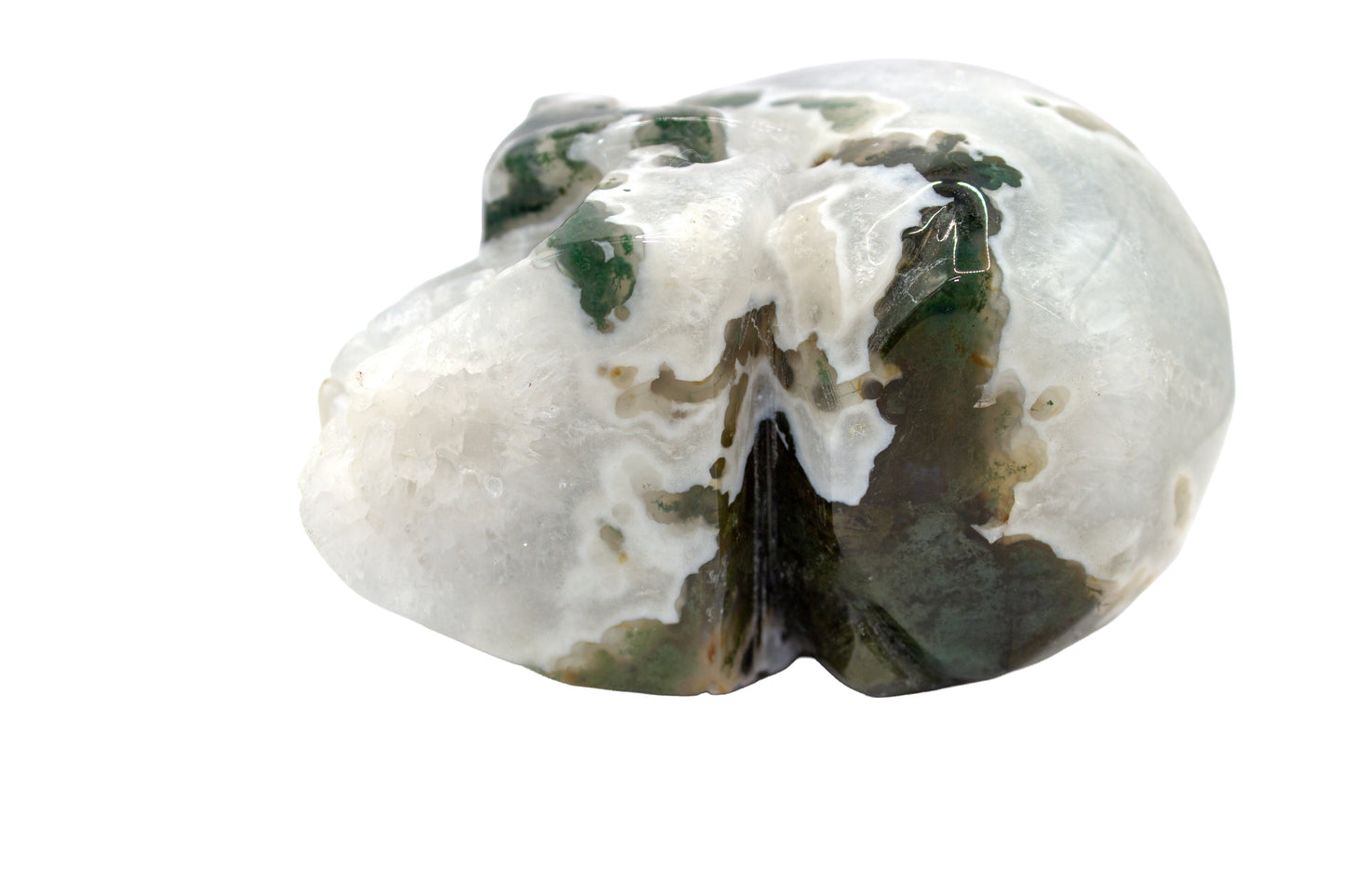 Moss Tree Agate Skull