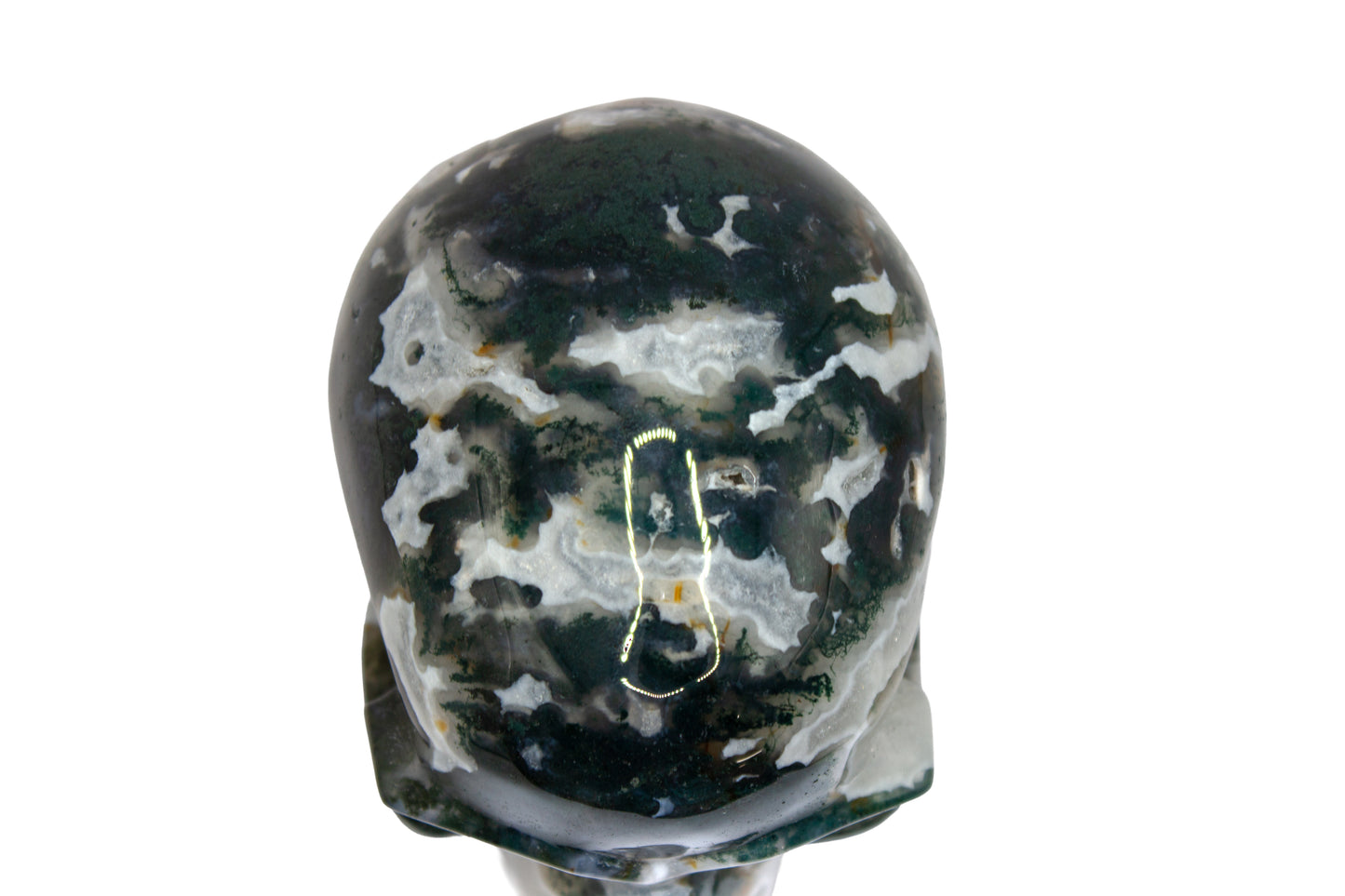 Moss Tree Agate Skull