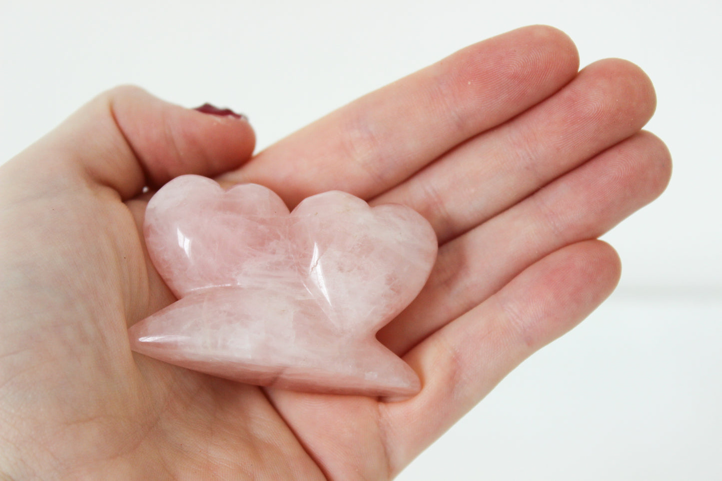 Rose Quartz Twin Hearts