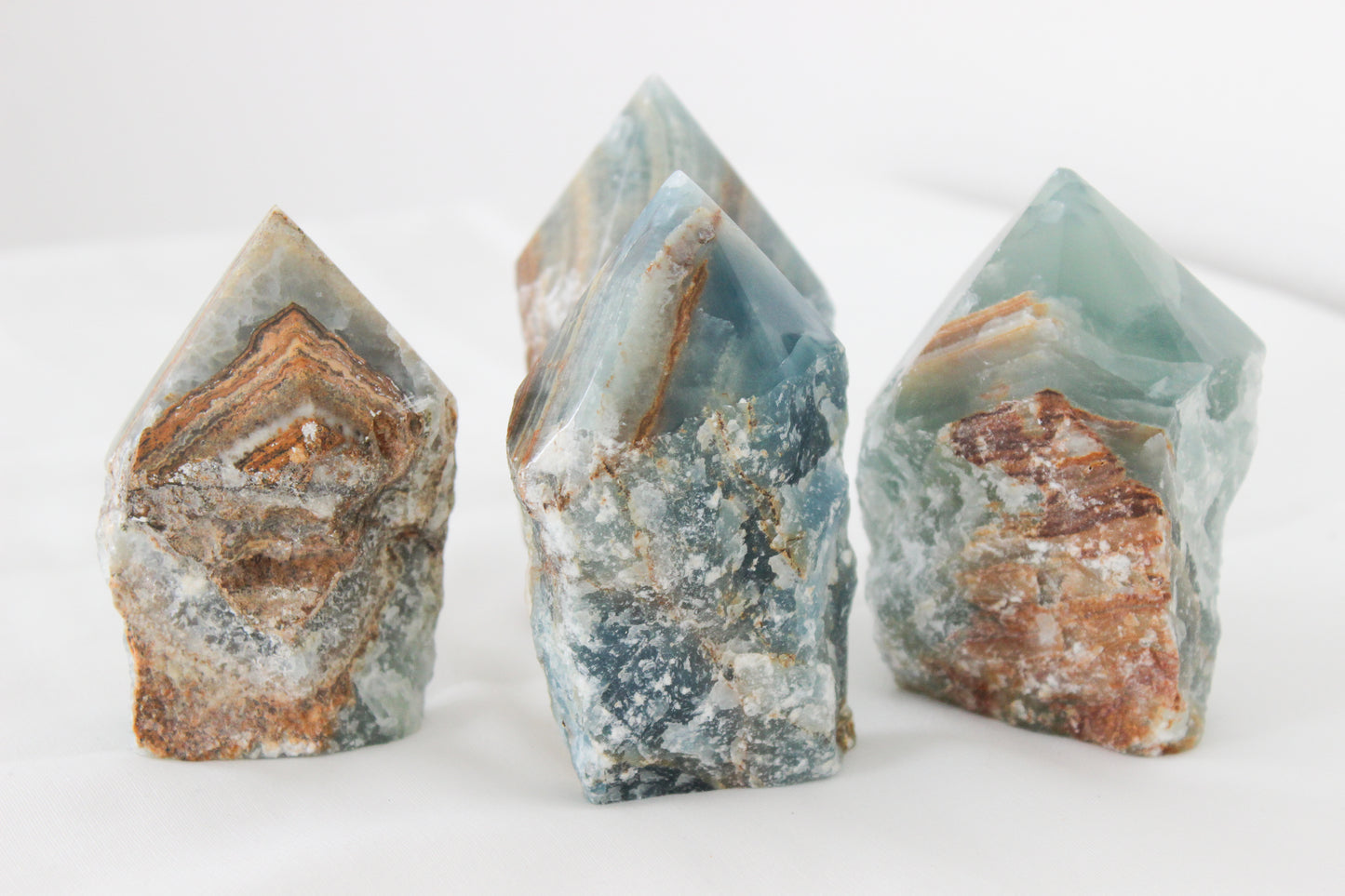 Aquatine Calcite Polished Point