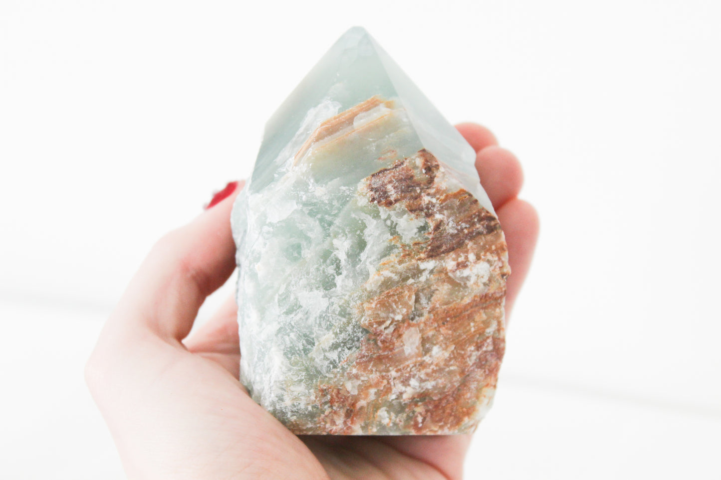 Aquatine Calcite Polished Point