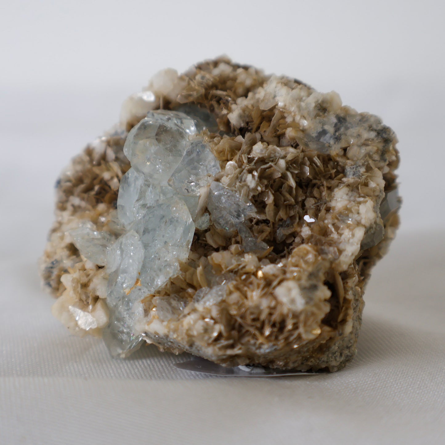 Aquamarine With Muscovite and Feldspar A