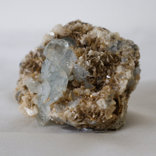 Aquamarine With Muscovite and Feldspar A