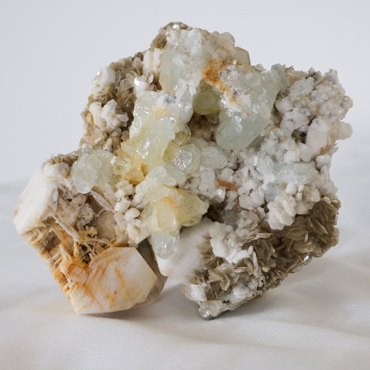 Aquamarine With Muscovite and Feldspar B