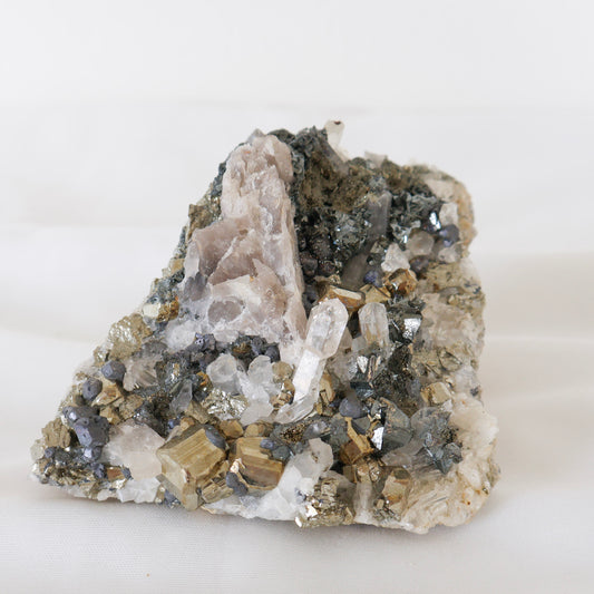 Indonesian Pyrite with Quartz, Galena D