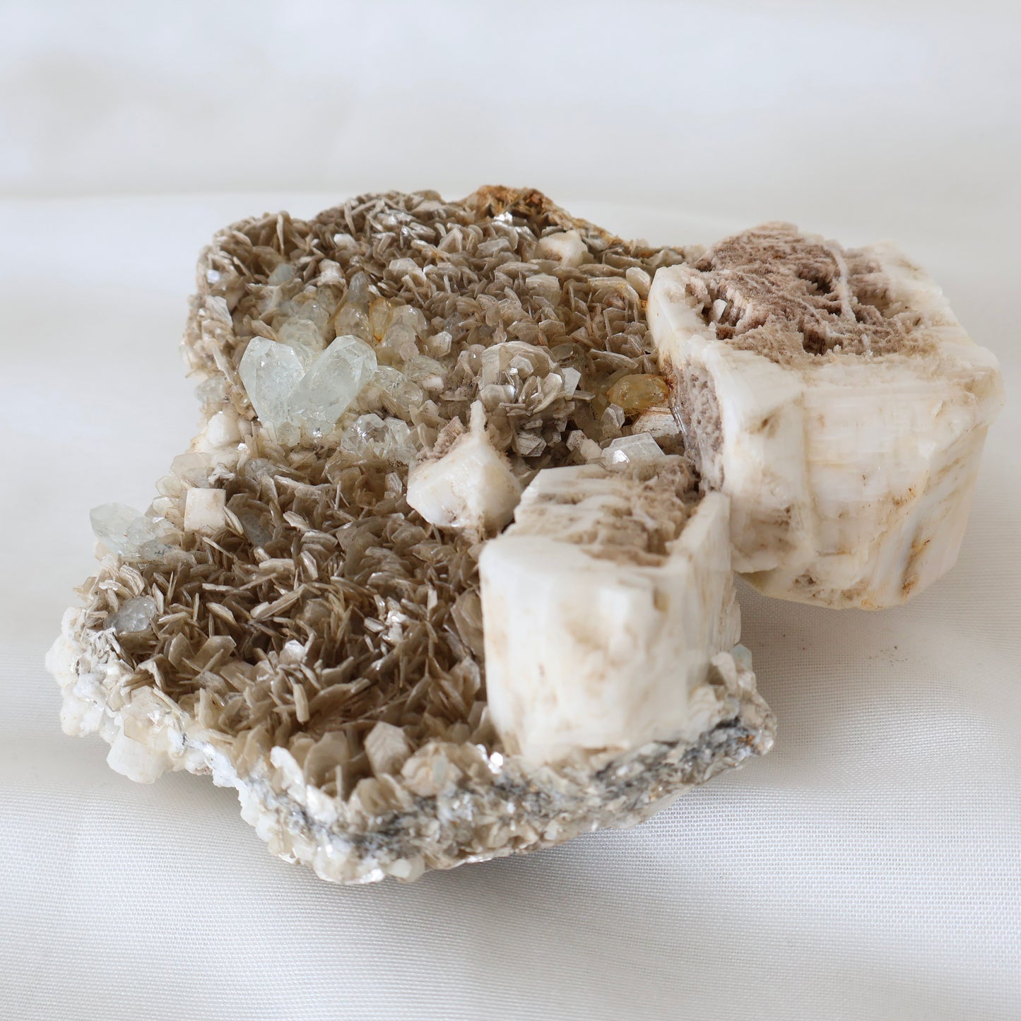 Aquamarine With Muscovite and Feldspar B