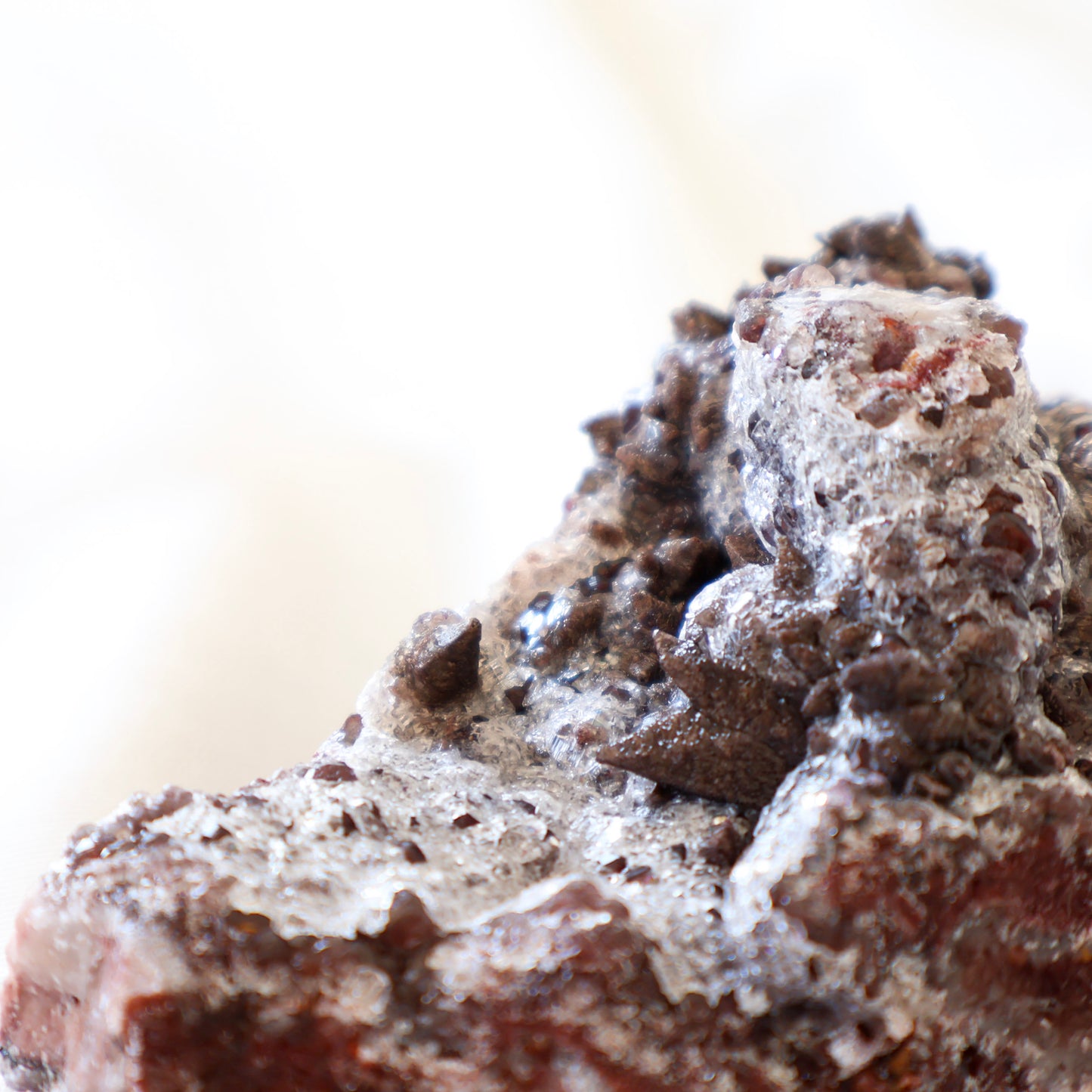 Red Fluorite with calcite - Tres Marias mine