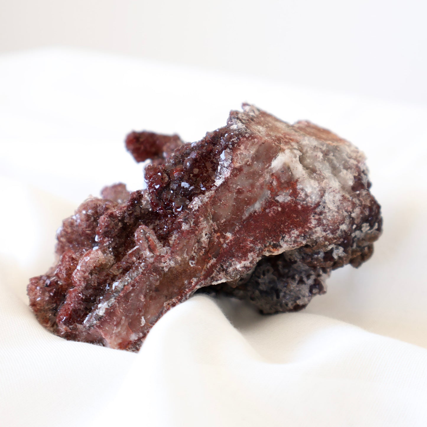 Red Fluorite with calcite - Tres Marias mine