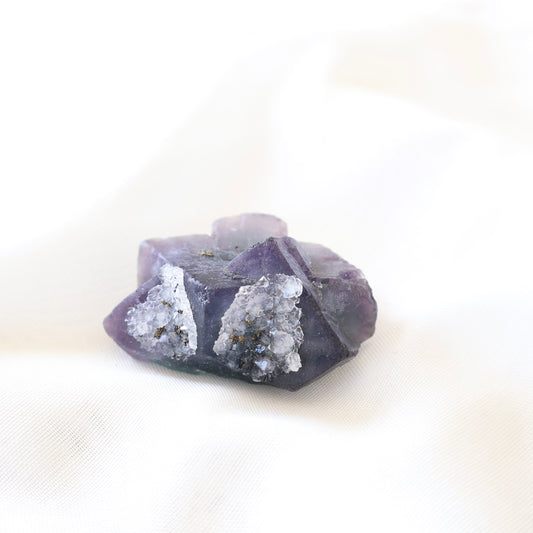 Fluorite with Calcite and Marcasite