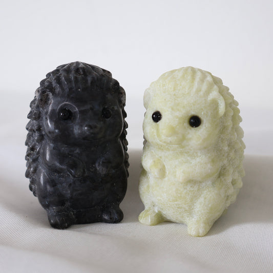 Mix-Stone Hedgehog Carving Pair