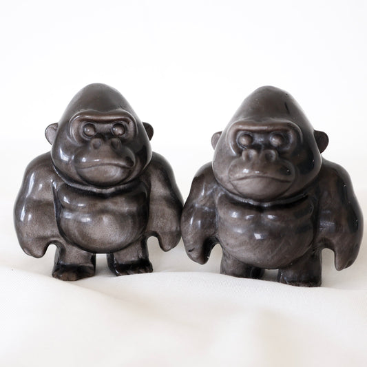Obsidian Silverback Gorilla Carving