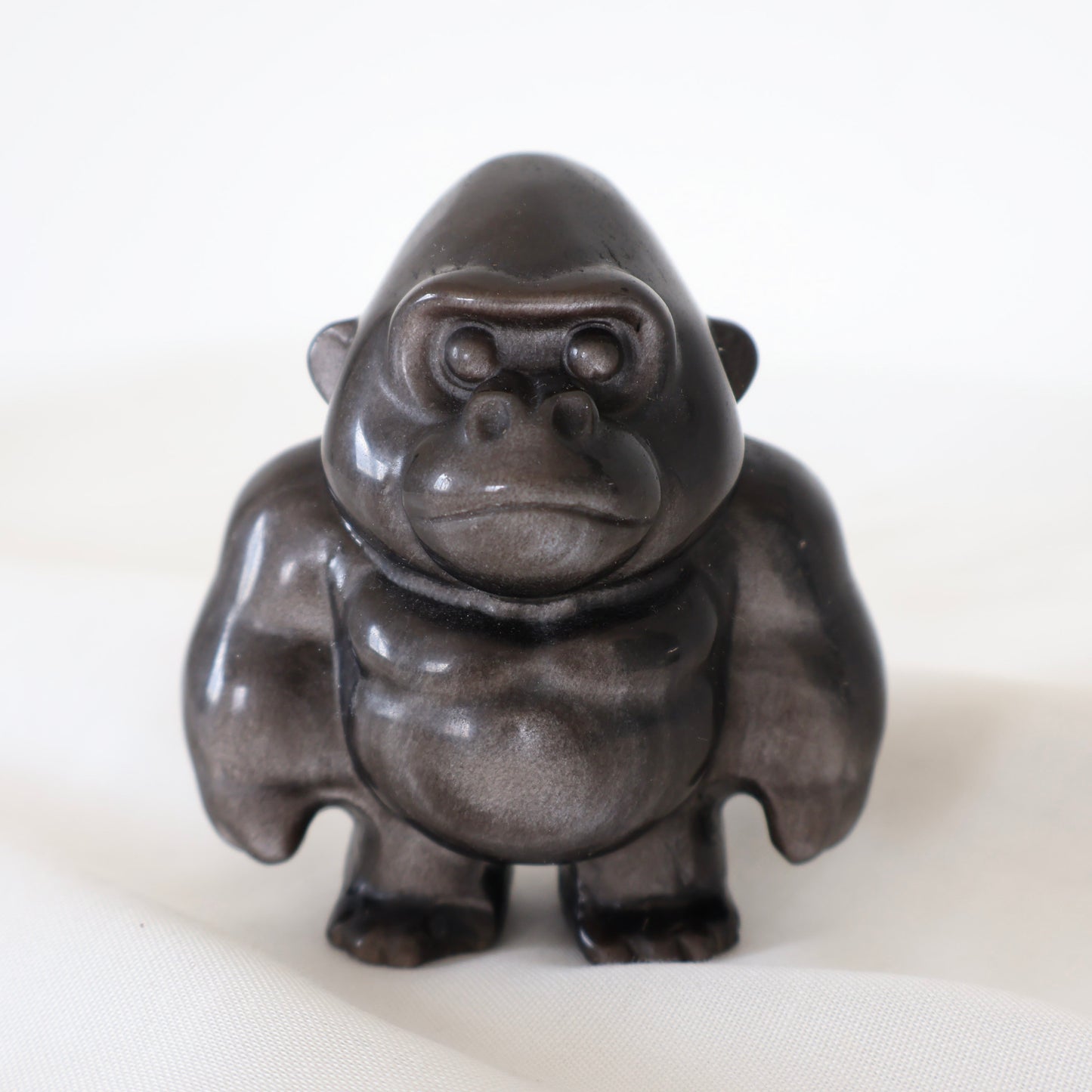 Obsidian Silverback Gorilla Carving