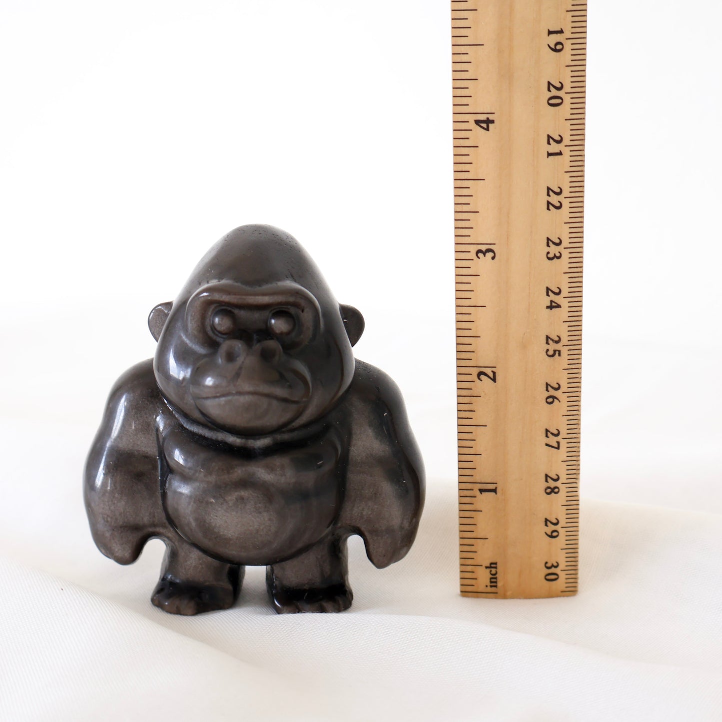 Obsidian Silverback Gorilla Carving