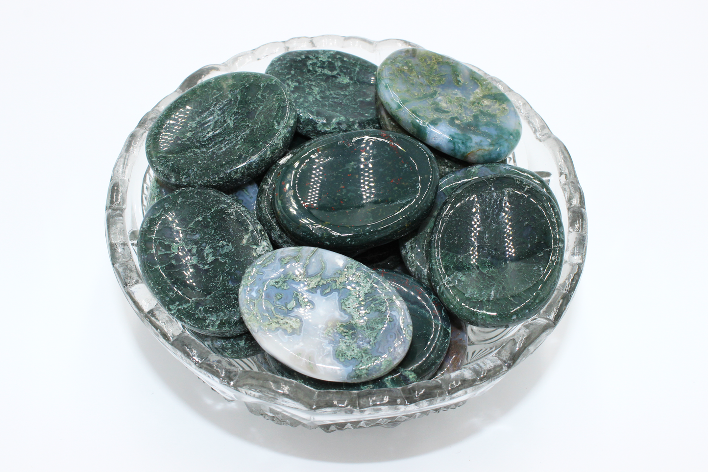 Moss Agate Worry Stone