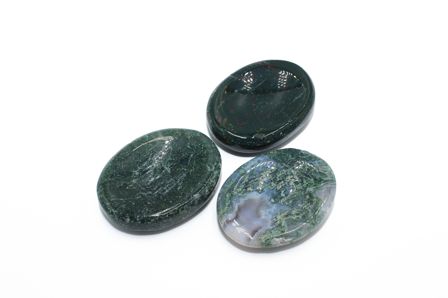 Moss Agate Worry Stone