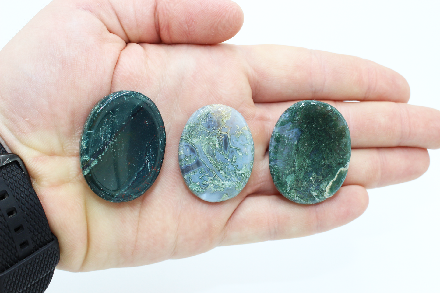 Moss Agate Worry Stone